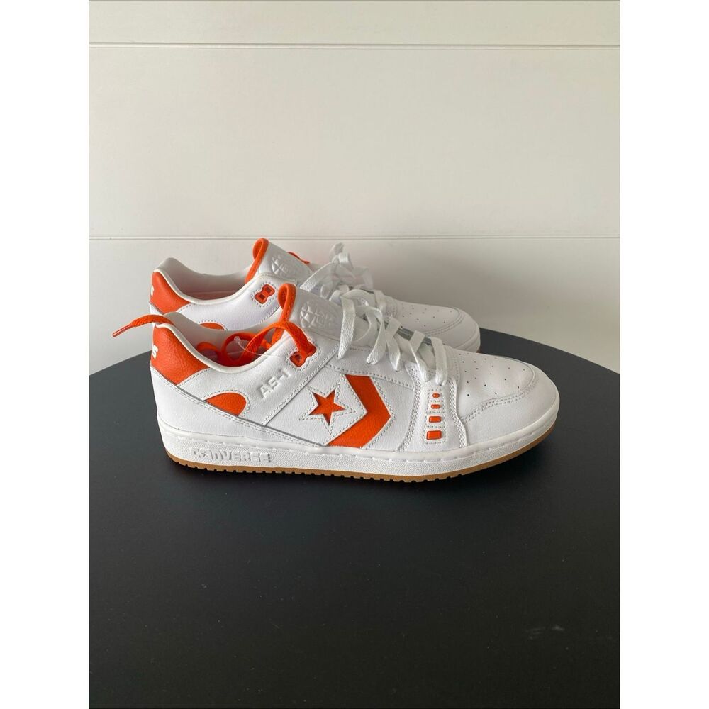 CONVERSE AS-1 PRO SIZE 10 WHITE ORANGE SKATE SHOE ALEXIS SABLONE A07318C